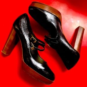 SOLD!!! Juicy Couture Mary Jane patent leather stacked heels